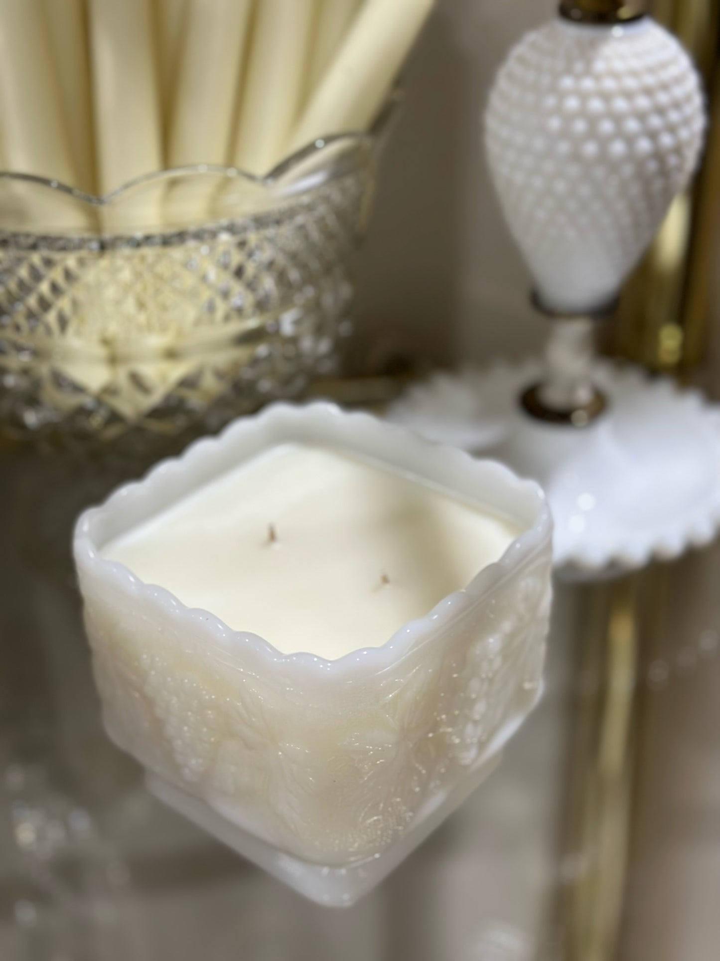 Milk Glass Large Candy Dish
