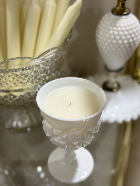 Milk Glass Wine Goblet